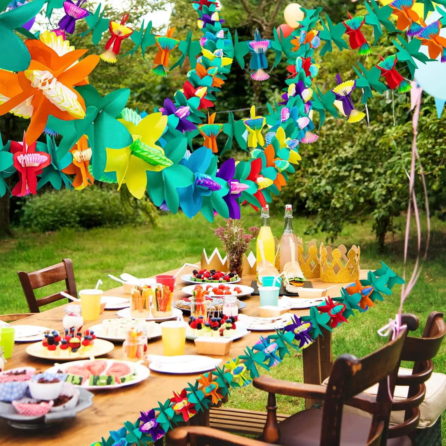 هاواي الاستوائية جامبو متعدد الألوان لواو زهرة الكركديه ليو جارلاند زهرة يترك راية لديكورات لوازم حفلات هاواي