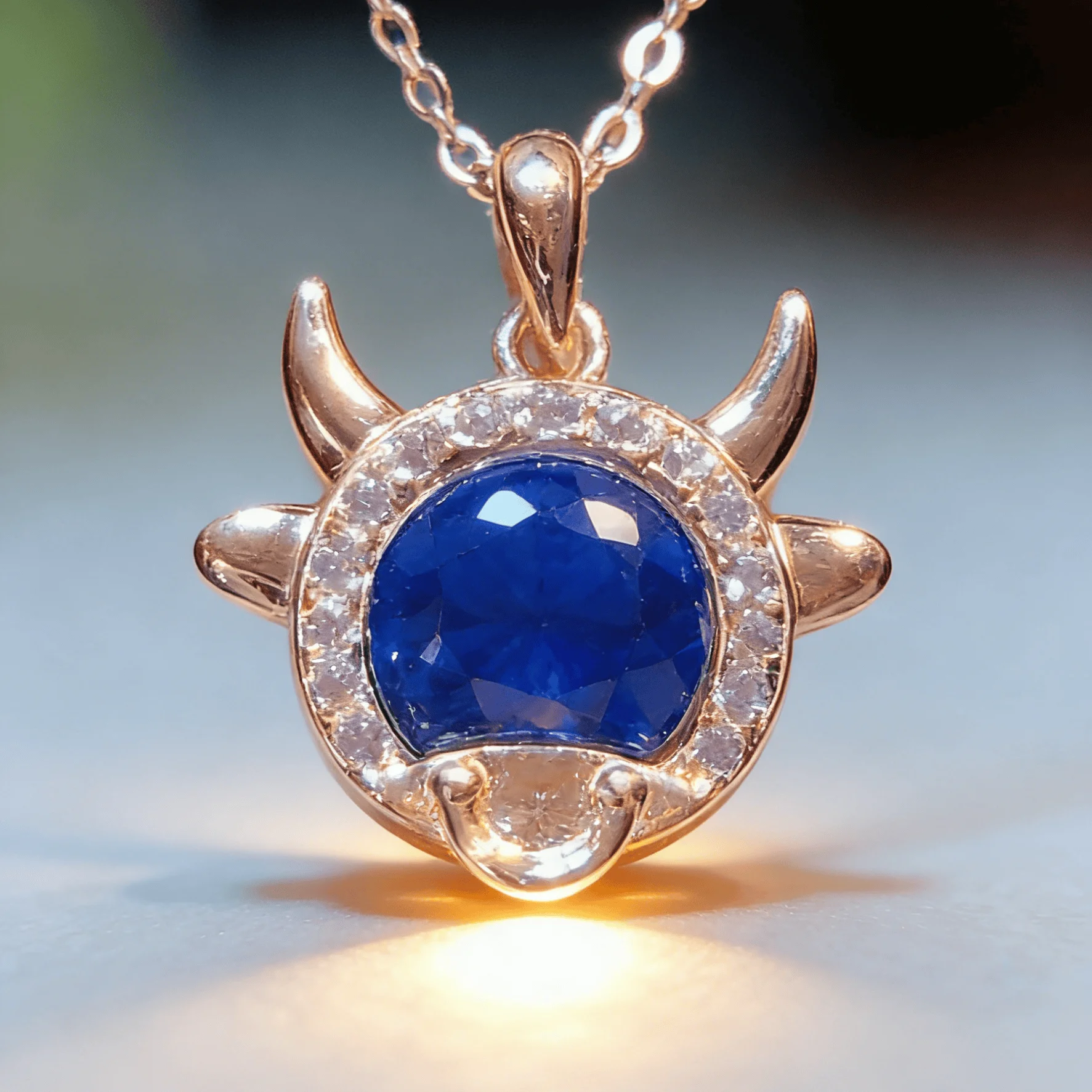 

925 Sterling Silver Natural Dominican Blue Amber Ox Zodiac Pendant Cute Horn Earring Design Jewelry Gift For Women