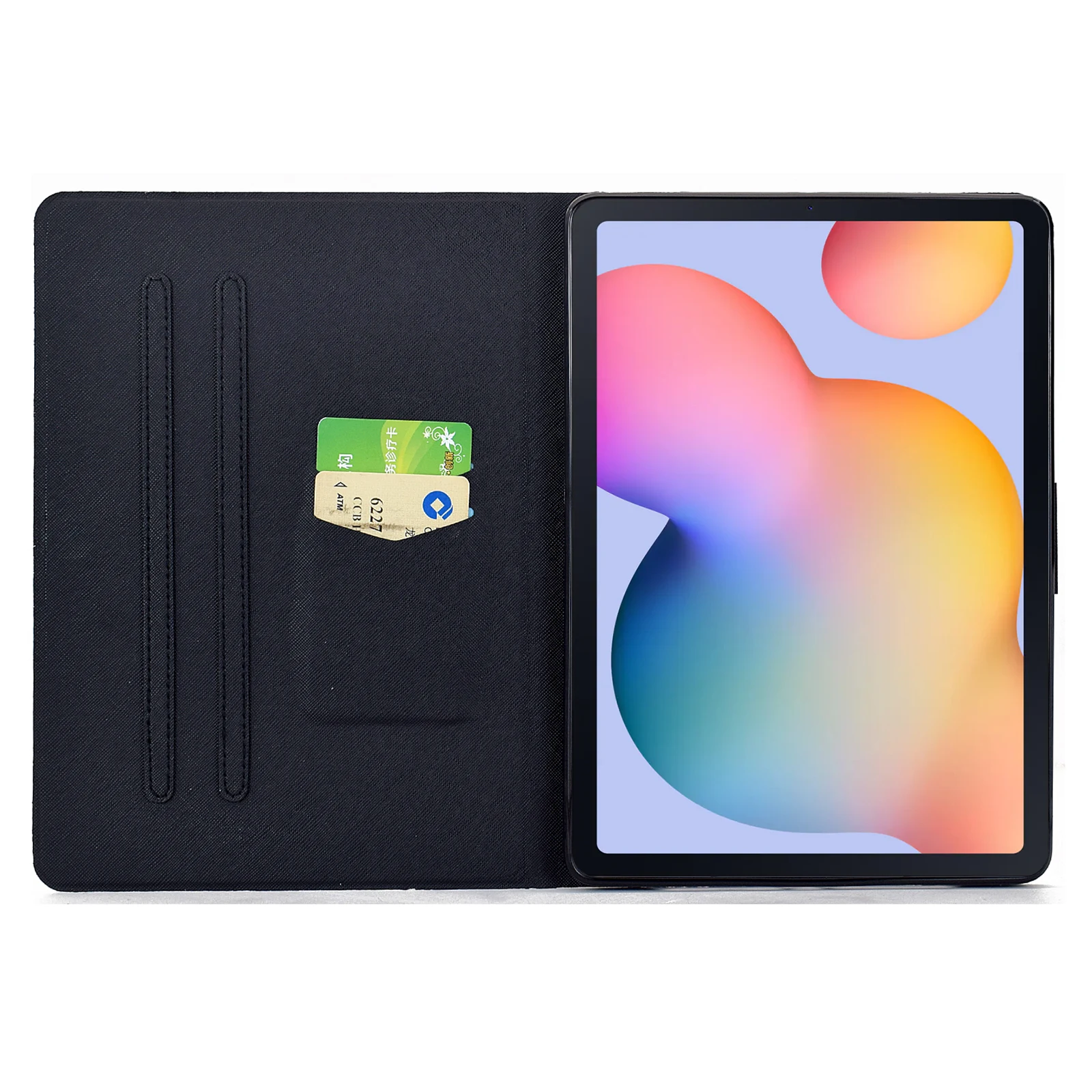 Leather Case for Samsung Galaxy Tab S6 Lite (2024) SM-P610 615 / (2022) / (2020) Pattern Painting Card Slots Stand Cover with Au