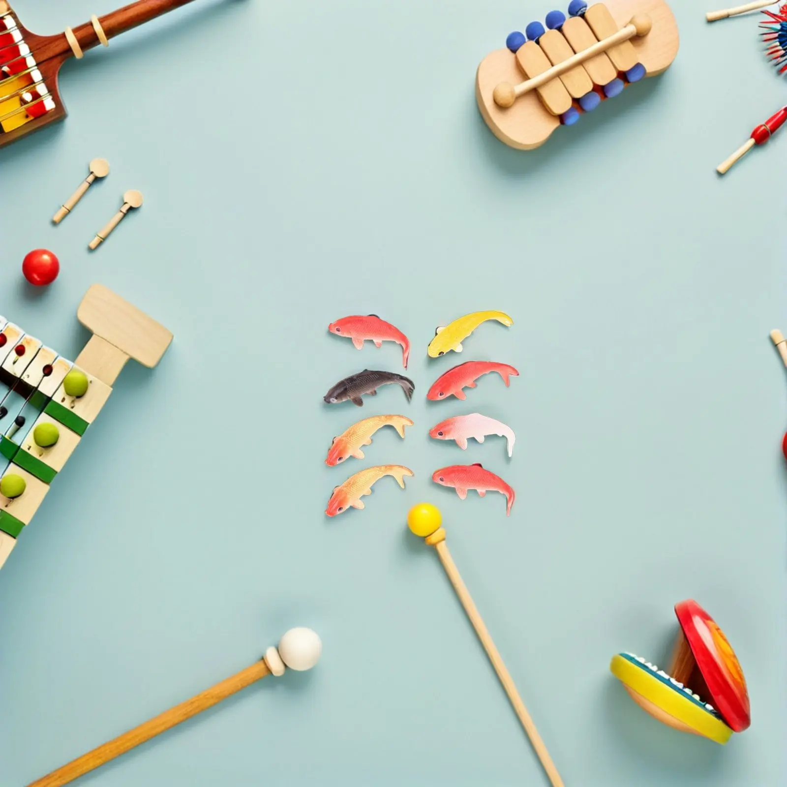 

8Pcs Mini Simulation Fancy Carp Colorful Small Fish Realistic Scene Decor Miniature House Accessory Micro Landscape Fish Tank