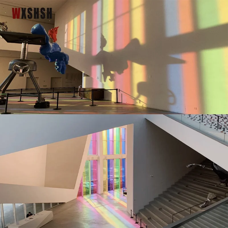 قوس قزح نافذة ملصق لاصق الفينيل مقاوم للانفجار الشمس حجب الديكور Raamfolie لزجاج نافذة الباب التقسيم #6