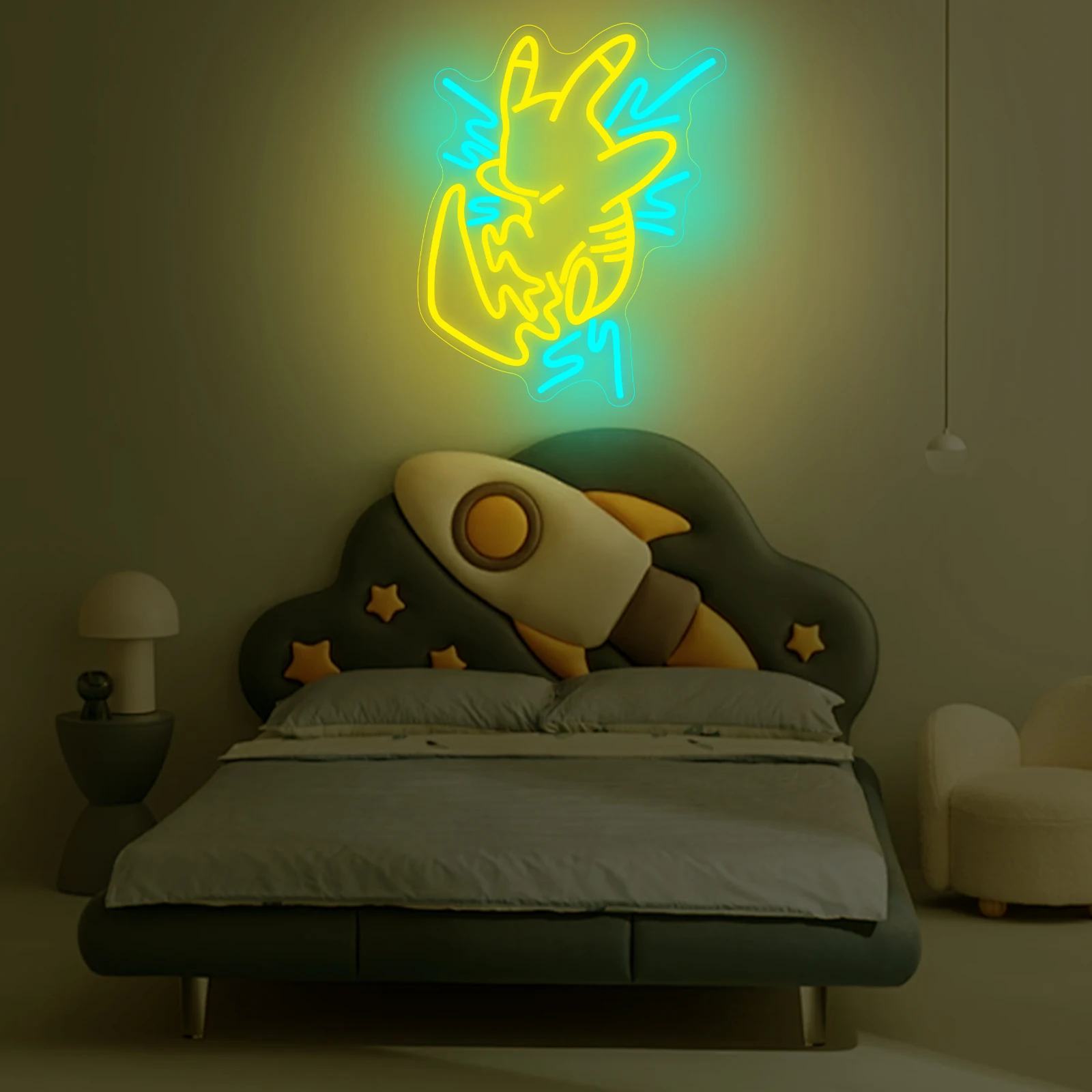 Neon Pikachu do pokoju gier Kreskówka Anime Neon LED Idealny do sypialni Dom Urodziny Przyjęcie Bar Dekoracja ścienna Prezenty