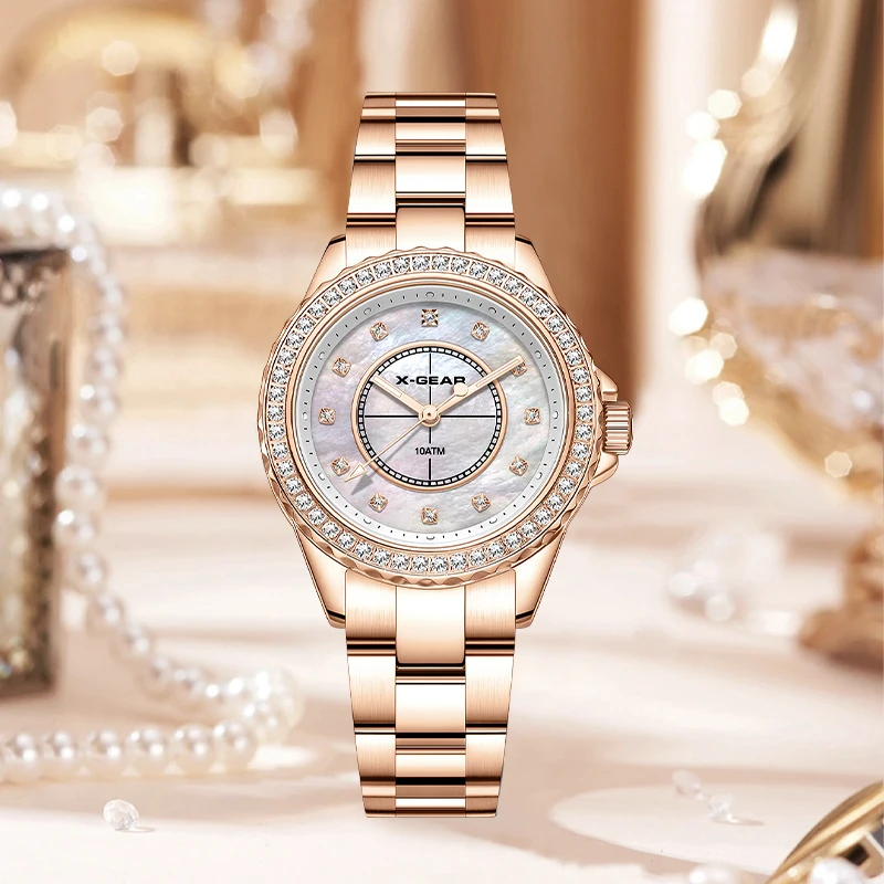 Luxury Women Mechanical Watch Stainless Steel Dress Casual Wristwatch Classic Elegant Gift for Female