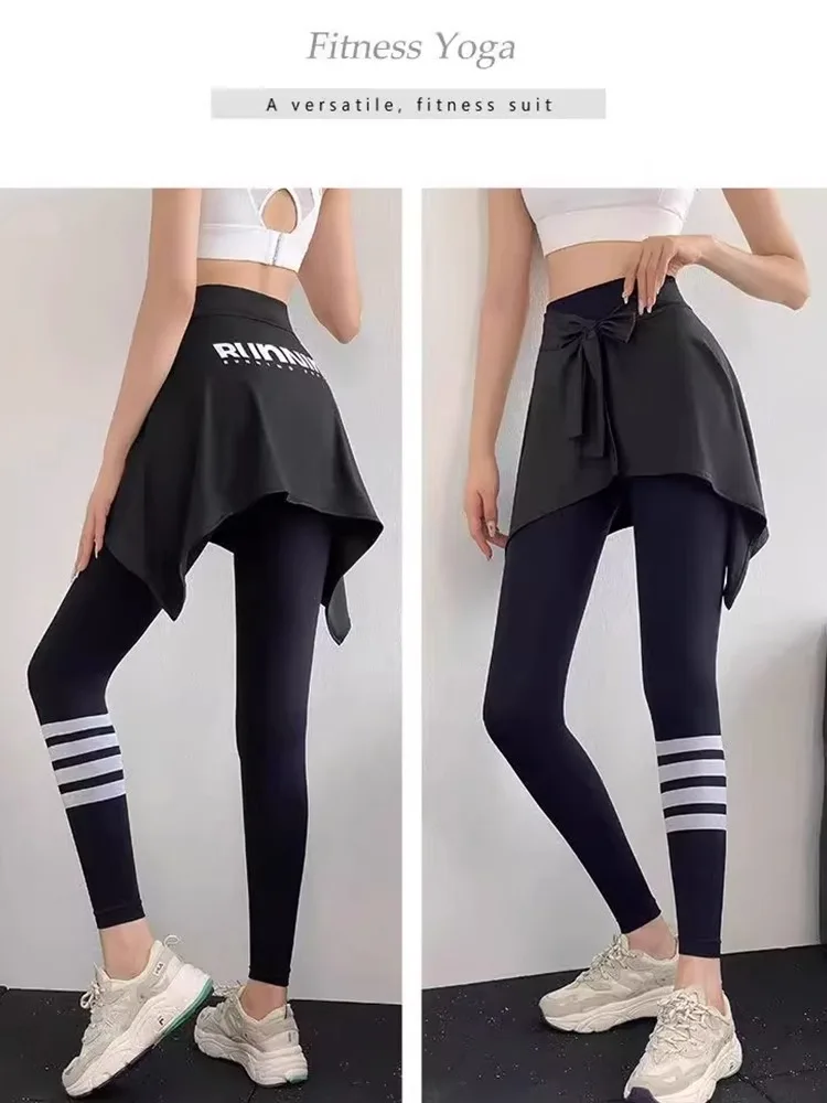 One piece anti glare yoga hip covering skirt cover running exercise anti awkward outer skirt fart curtain fitness yoga clothes