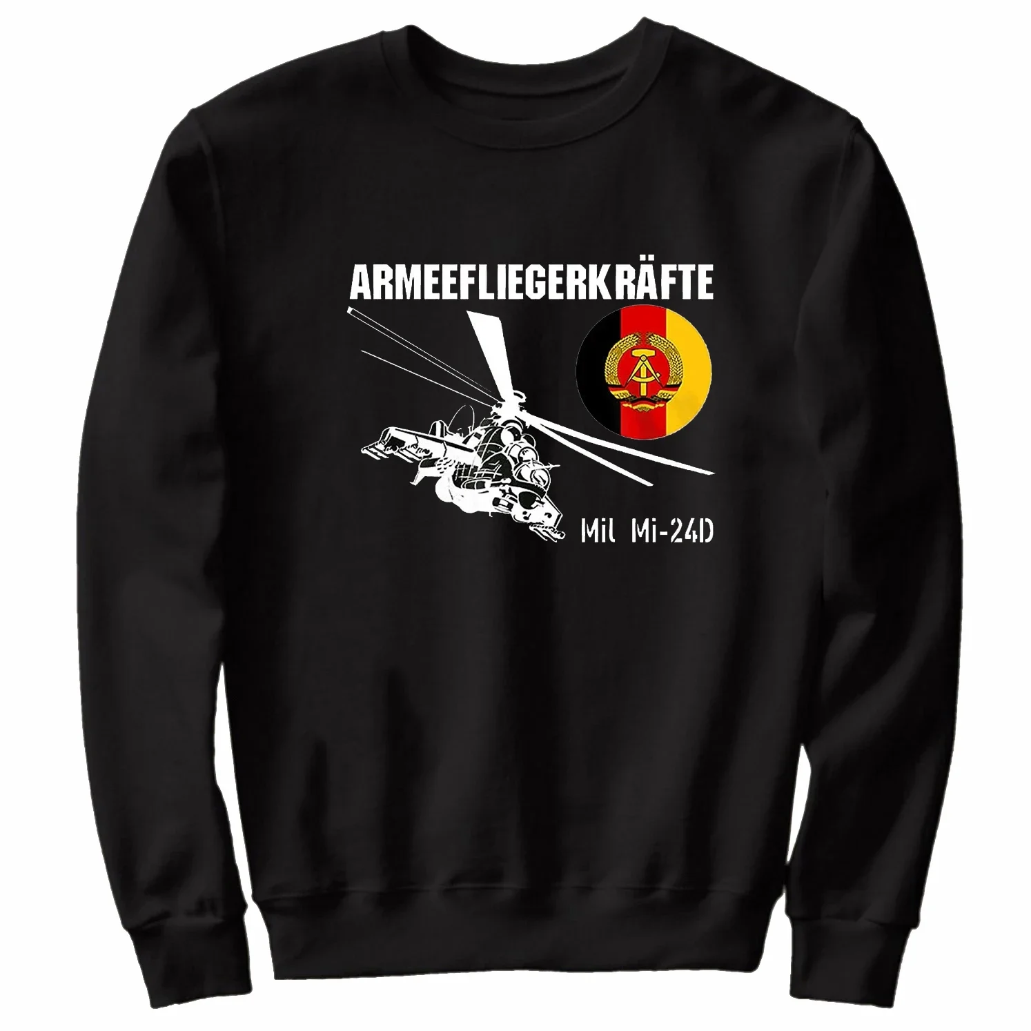 East Germany GDR Mil Mi-24D Hind Attack Helicopter Pullover Hoodie New 100% Cotton Comfortable Casual Mens Sweatshirt Streetwear