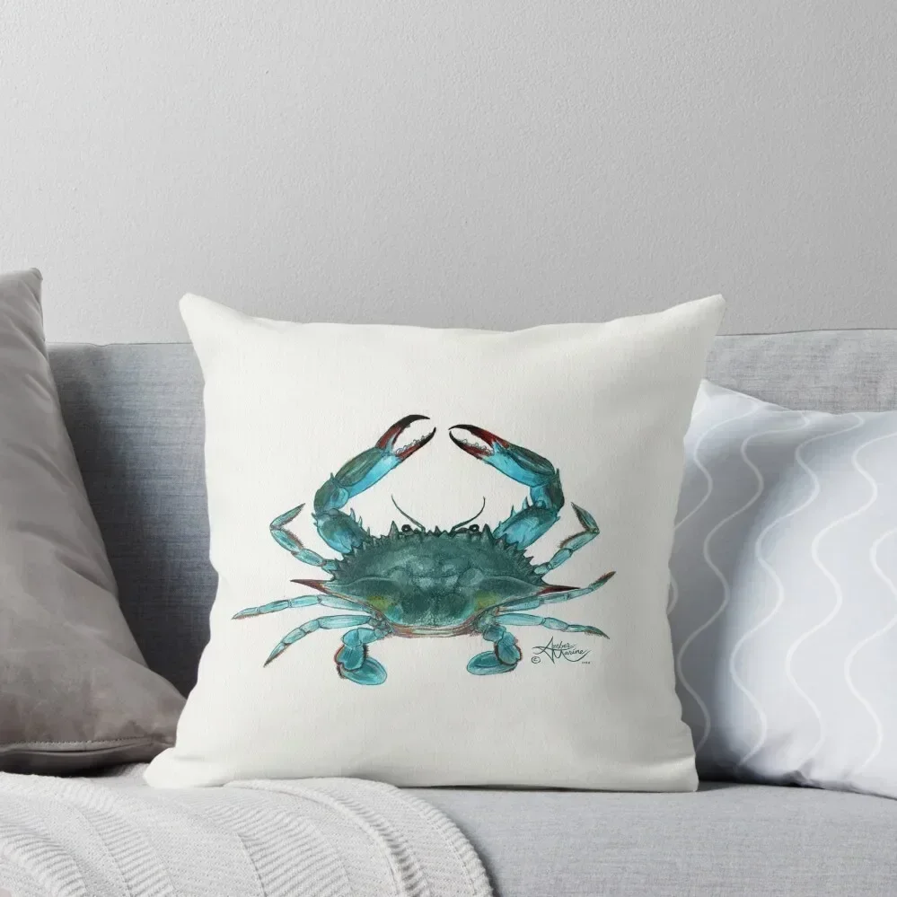 Blue Crab by Amber Marine, watercolor painting, ? 2013 Throw Pillow Sofa Cushion Custom Cushion Photo Decorative Cushions pillow