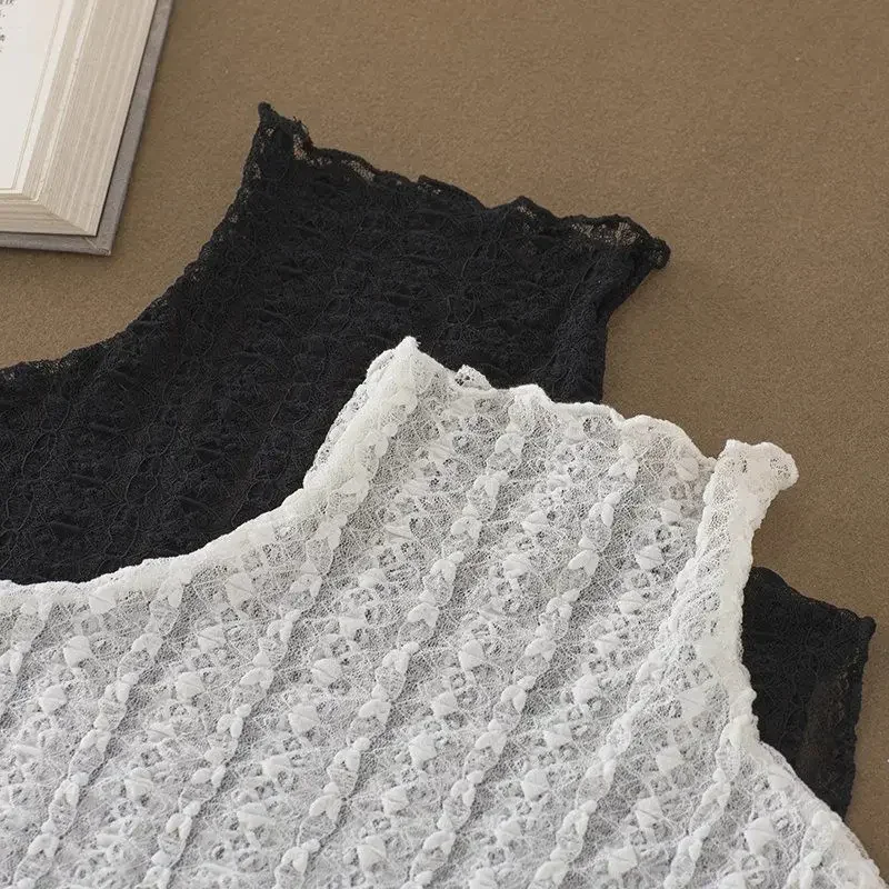 Débardeurs femmes dentelle basique conception quotidienne vêtements femmes hauts populaire tendre recadrée élégant Mujer plus récent Style coréen répandu Chic