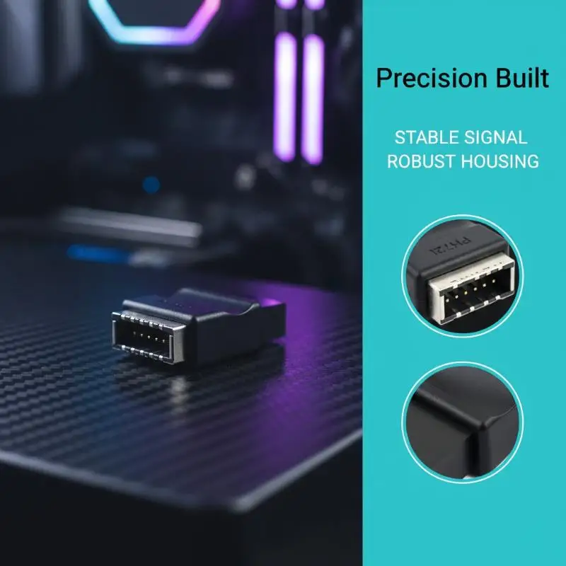 Motherboard USB 2.0 9-Pin To Type-E Front Panel Header USB2.0 9pin Male To Type-E Female Adapter For Desktop PC Motherboard