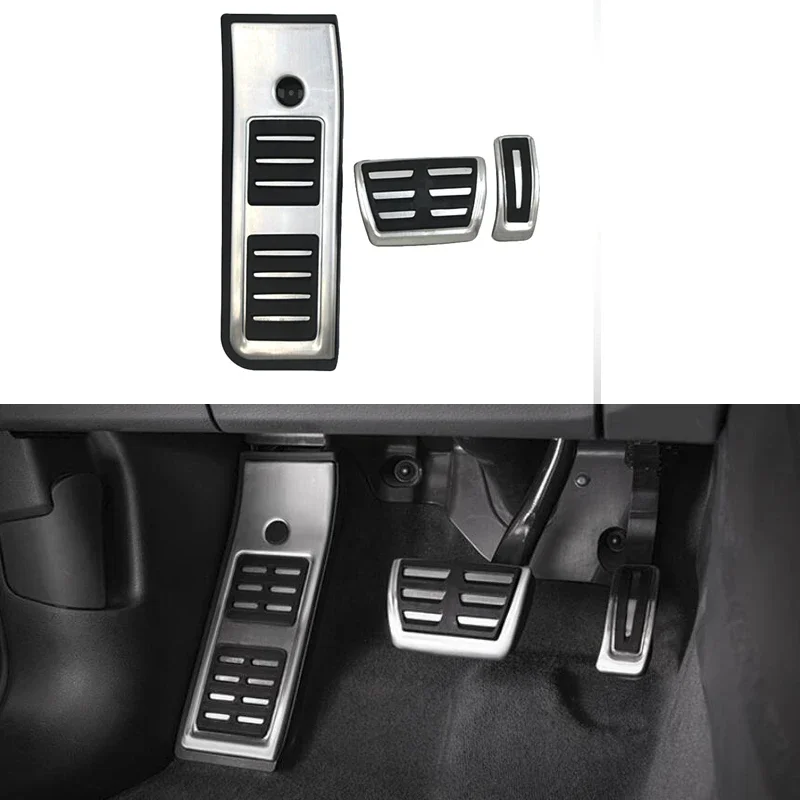 

Car Accelerator Fuel Gas Brake Foot Footrest Dead Pedal Pad Kit Set For Audi A6 C8 2019 2020 LHD No Drilling AT