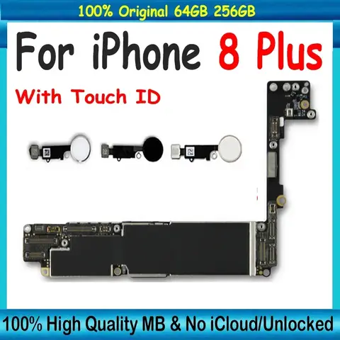 100% Working For iPhone 8 Plus Motherboard Clean iCloud Support Updated Mainboard 64GB 256GB Unlocked Logic Board Full Tested ﻿