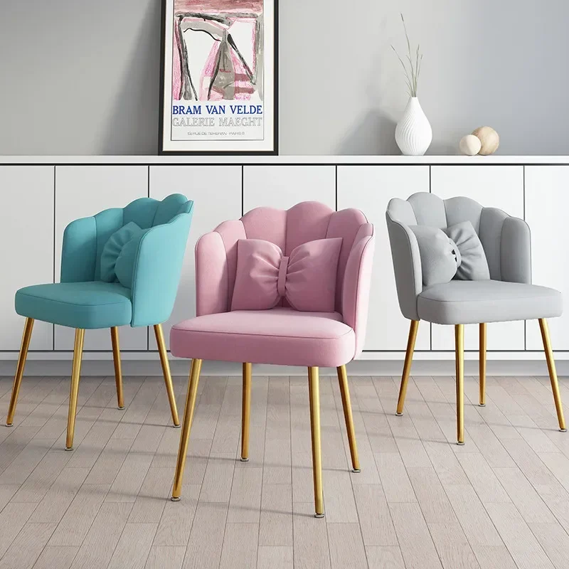 Nordic Furniture Dinning Chairs Living Room Furniture Bedroom  Pink  Vanity  Dresser Stool  Makeup