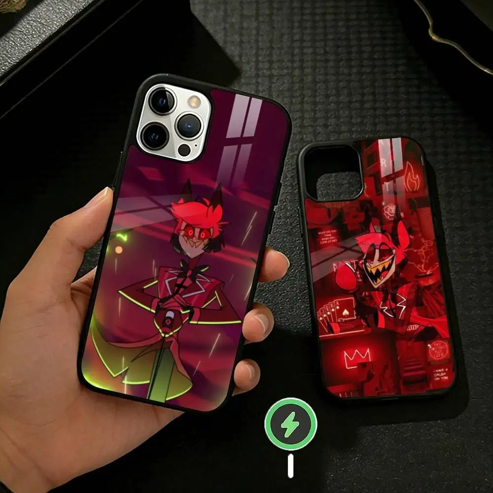 

H-HazbinS H-Hotels AlastorS Phone Case For iPhone 17,16,15,14,13,12,Plus,Pro,Max For Magnetic Wireless Charge