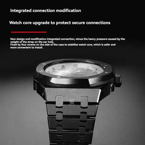 för Casio G-Shock GA-2100 GA-2110 lantlig ek modifierad rostfri stål AP Black Samurai-klocka med rostfritt stålboett 10 best sales g shock ap-fodral - №3