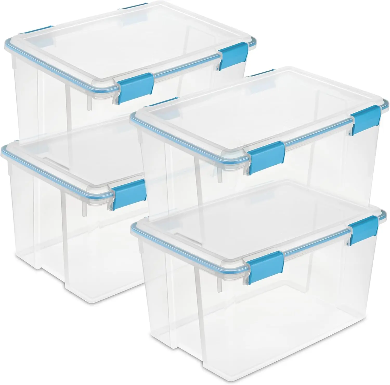 

4-Pack Weatherproof Storage Bins with Locking Lids, 54 Quart Heavy-Duty Organizing Containers for Home and Office