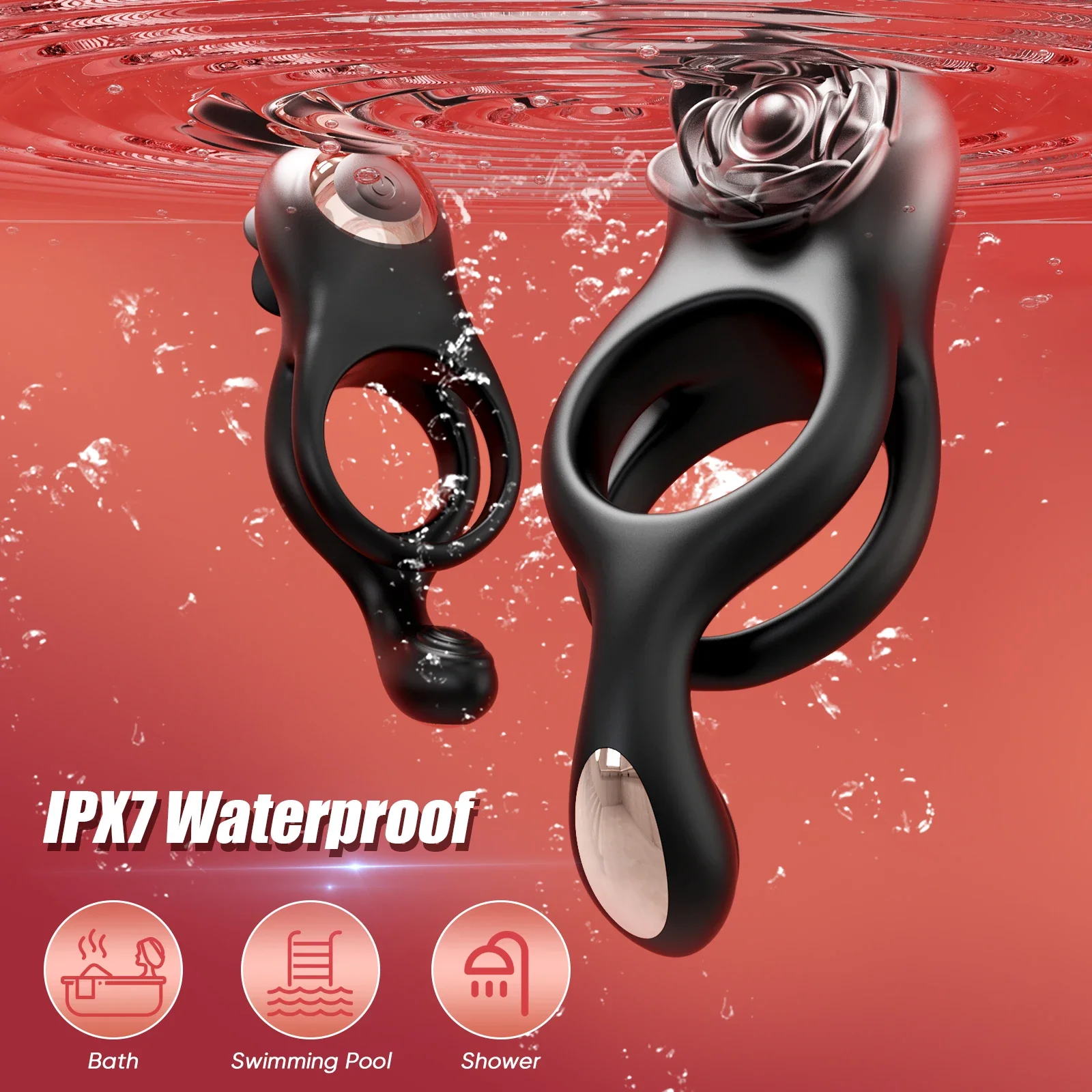 Vibrating Penis Ring Cock Ring for Men Penis Vibrator Scrotum Massager Clit Stimulator Adult Goods Sex Toy for Men and Couples