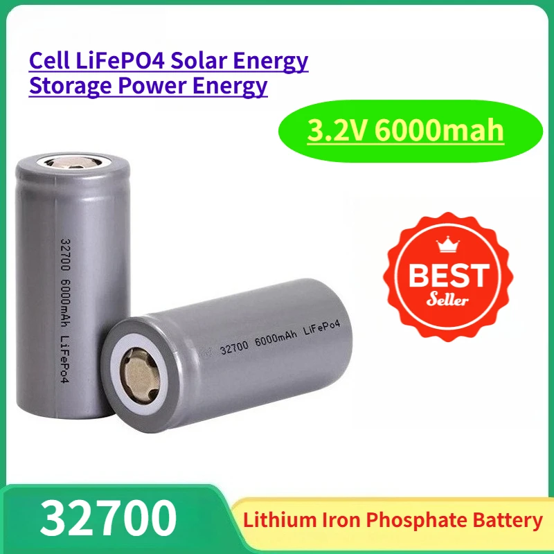 

3.2V 6000mah 32700 Lithium Iron Phosphate Battery Cell LiFePO4 Solar Energy Storage Power Energy