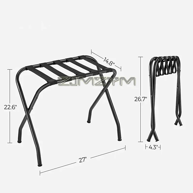 Luggage Rack, Suitcase Holder for Guest Room, Suitcase Stand, Steel Frame, Foldable, Holds up to 100 lb, for Bedroom, Black