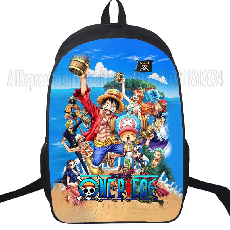 Anime One Piece Students Backpack Luffy Ace Law School Bag Children Boys Girls Shoulder Backpack Four Emperors Satchel