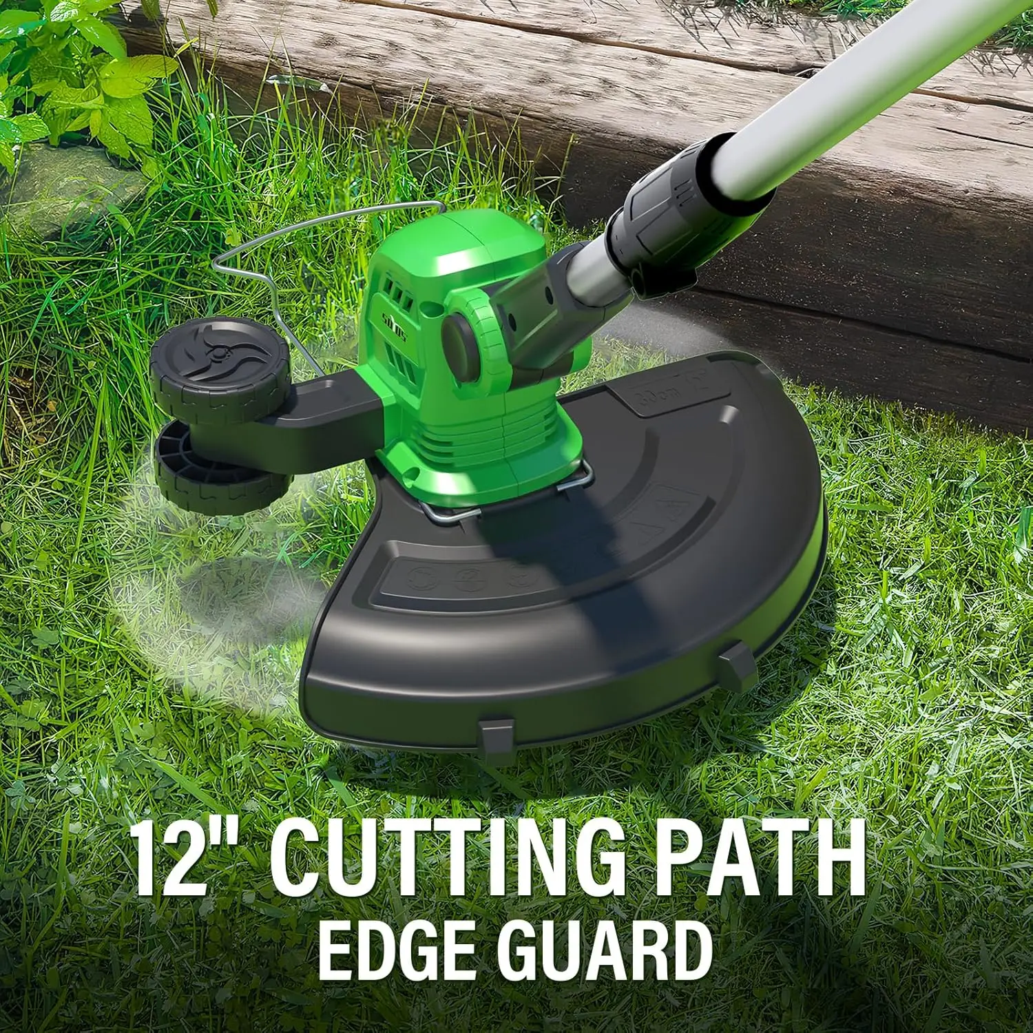 Weed Wacker sem fio, aparador de cordas de 12 polegadas com bateria e carregador, aparador elétrico leve de 20 V