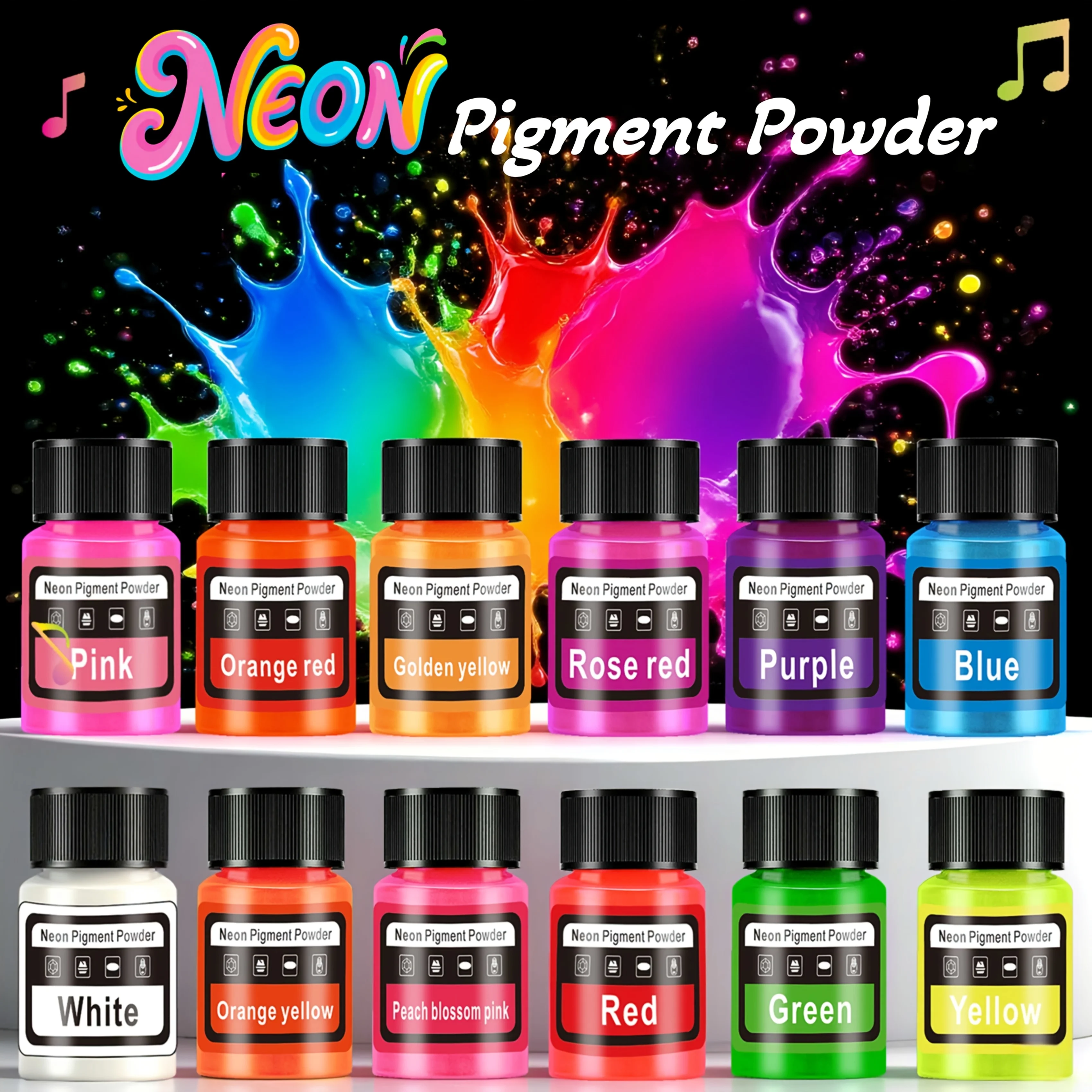 

Флуоресцентный порошок/неоновые красители для смол, 6 цветов, 20 мл, можно выбрать две комбинации цветов, подходит для эпоксидной смолы, окрашивания свечей, неоновых пигментов, идеально подходит для поделок своими руками, изготовления украшений, в качеств