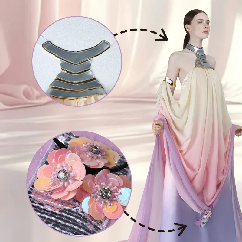 Padmé Cosplay Amidala Costume Princess Outfit Fancy Long Dress Adult Women Halloween Carnival Suit Disguise Female Dress Up