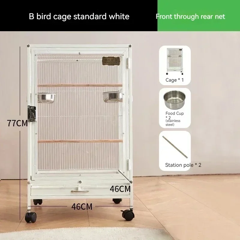 Jaulas acrílicas de lujo para loros, jaulas para pájaros, parque canario, cría, jaulas para pájaros, casa para pájaros negra, casa para pájaros al aire libre WZ50BC