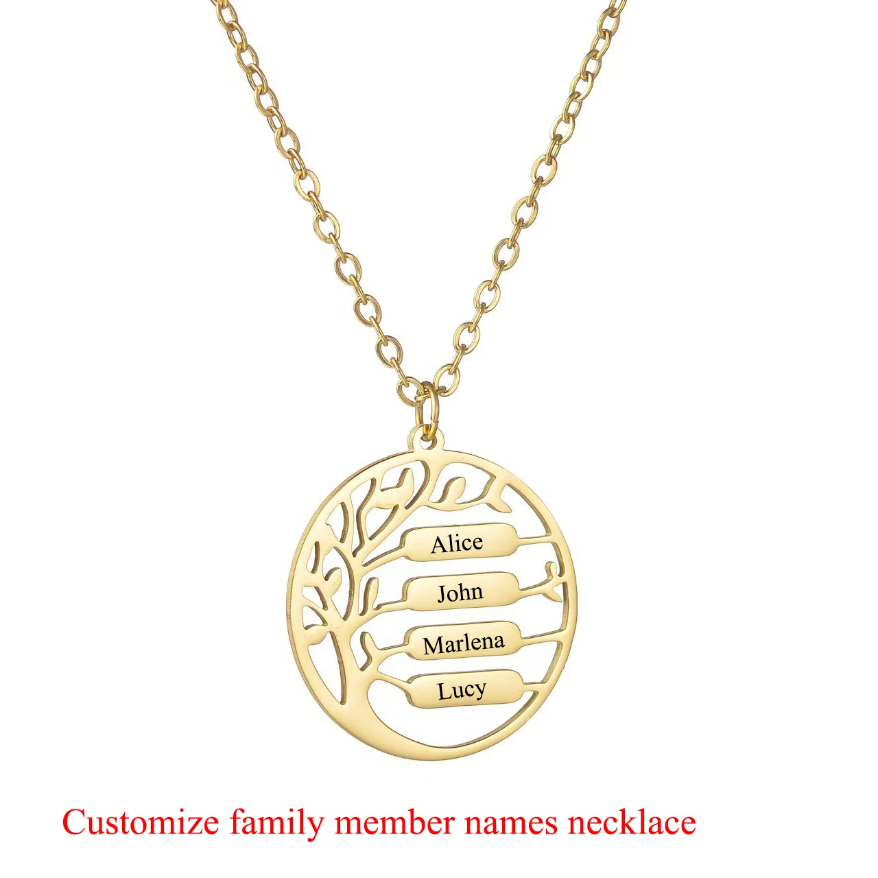 

Ожерелье «Древо жизни» на заказ, персонализированные имена, кулон из нержавеющей стали, индивидуальные ювелирные изделия для членов семьи, подарок для мамы