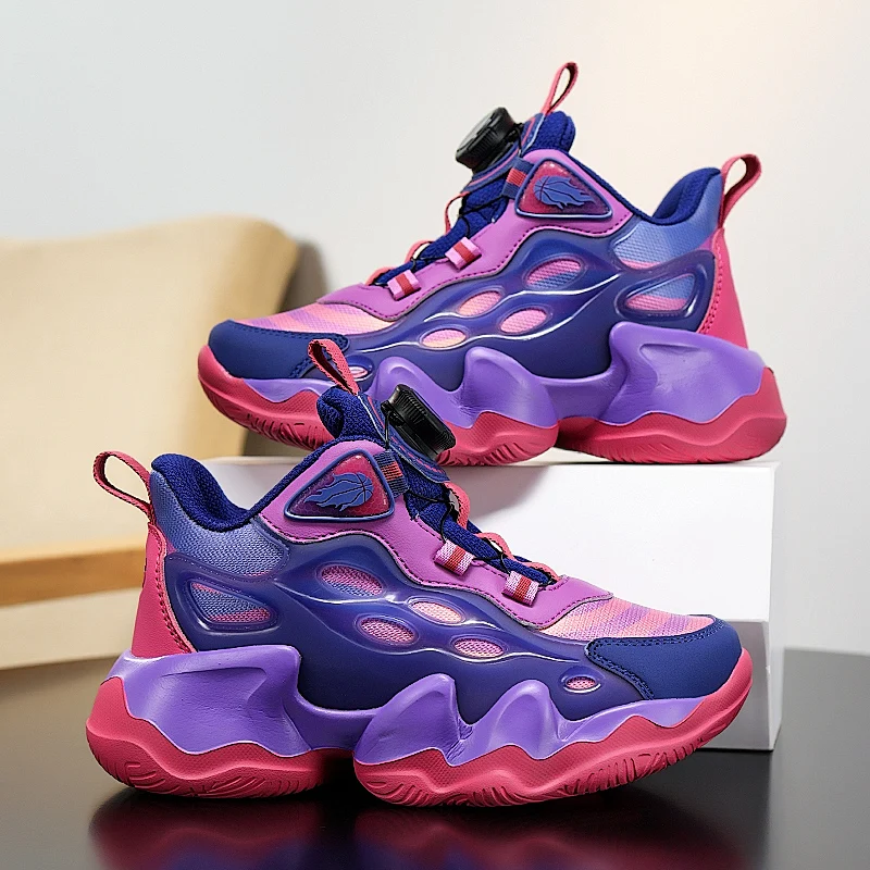 

Fashion Children's Sports Shoes Lightweight Outdoor Trendy Kids Basketball Shoes Boys Girls Comfortable Athletic Training Shoes