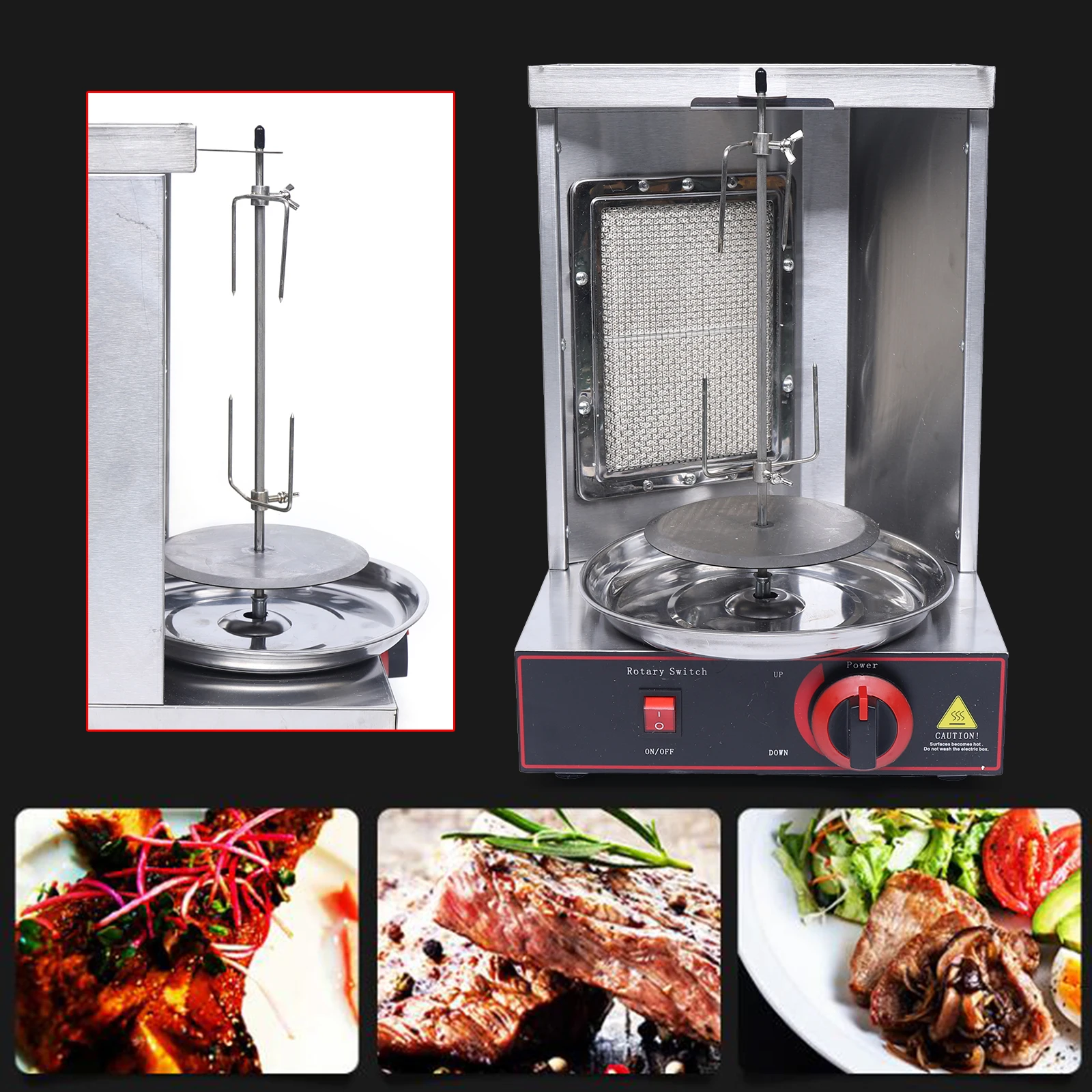 Gas Vertical Broiler Shawarma Machine Spinning Doner Kebab Gyro Grill Machine