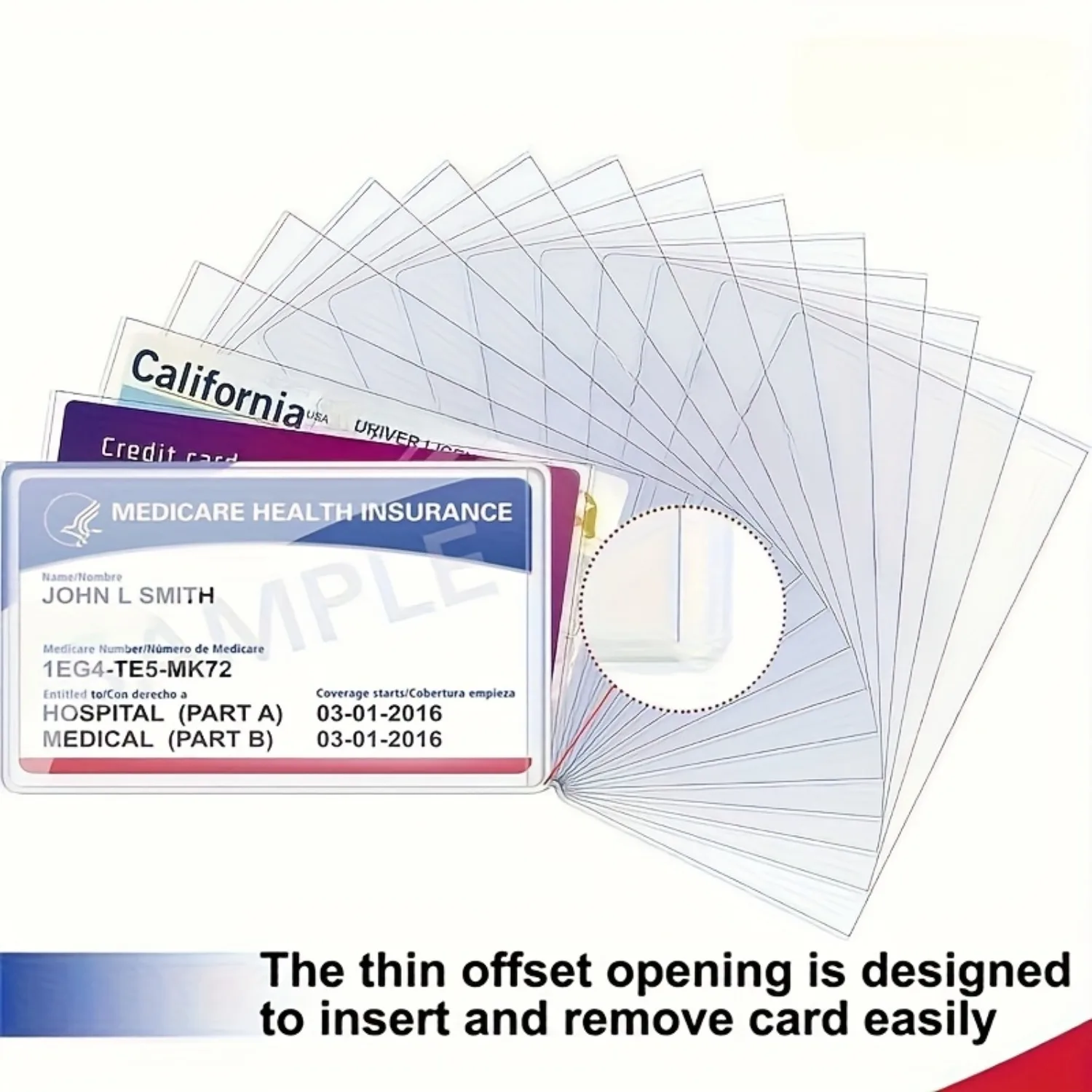 Classic PVC waterproof card holder, soft transparent pouch for storing health insurance cards and credit cards