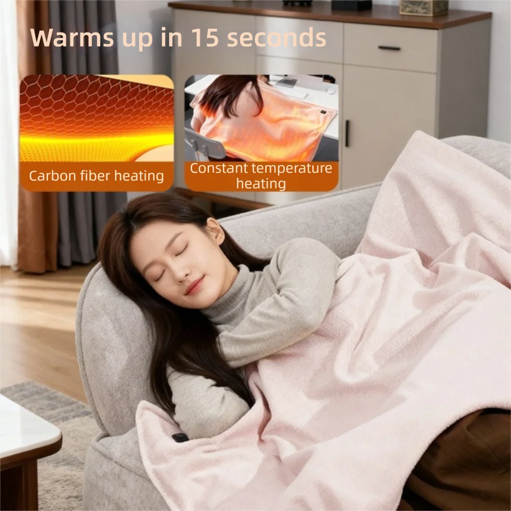

High Quality Portable USB Electric Heated Blanket Wearable 3 Heating Levels Heating Lap Blanket Washable Leg Cover Winter