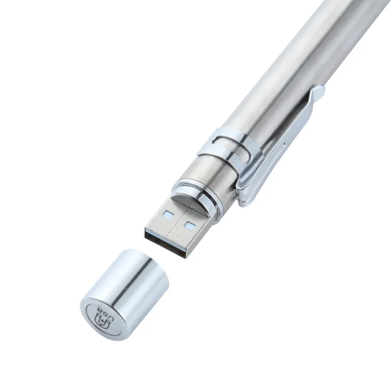 Portable Dual Light Source LED Stainless Steel Nursing Penlight Flashlight for Students Doctors