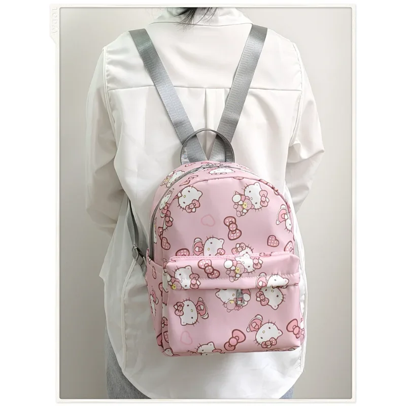 Sanrio New Hello Kitty Student Schoolbag Large Capacity Casual and Lightweight Waterproof Stain Resistant Cute Backpack