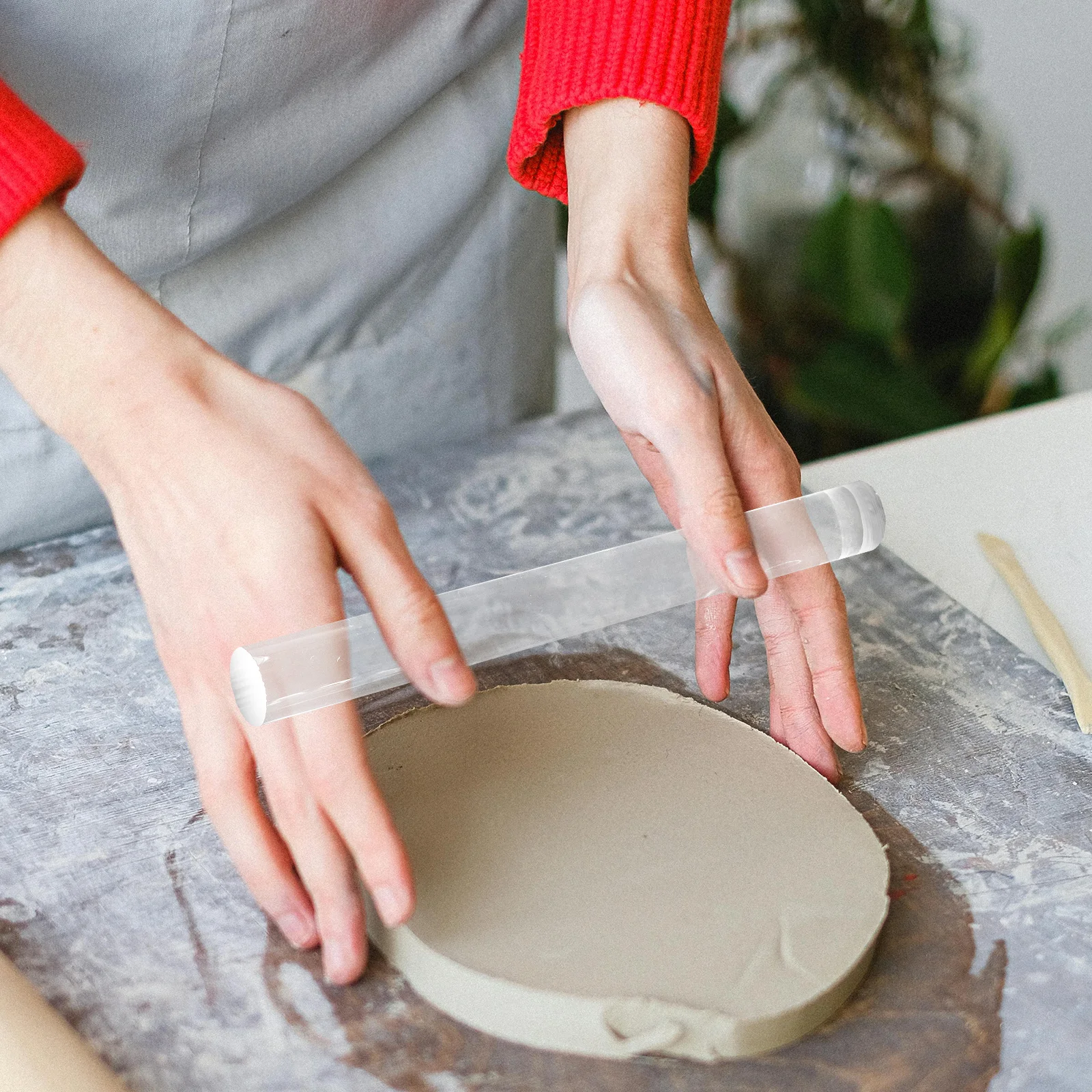 2 قطعة شفافة الاكريليك شوبك مجموعة شفافة الجوف الصلبة قضبان ل الفخار الطين النحت نحت DIY بها بنفسك الفن الحرفية المشاريع