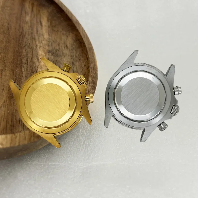 GMOGAR Multifunction Gold Balck Watch Case Sapphire Crystal Bracelet Endlink for Daytona VK63 Movement Ceramic Parts 29.5mm Dial