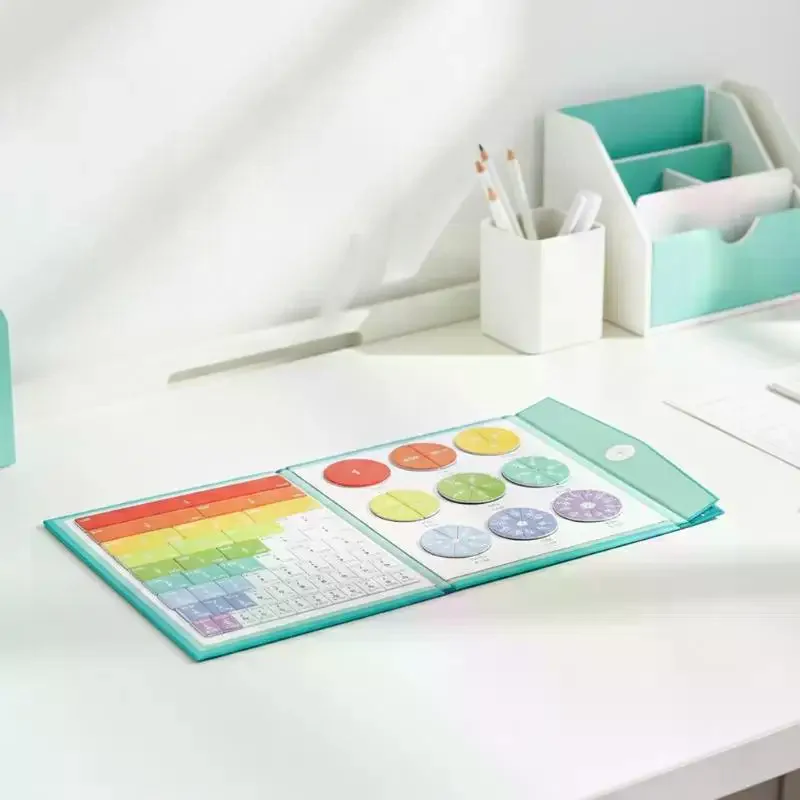 Libro de Demostración de Fracciones Magnéticas, Fichas Magnéticas de Fracciones, Manipuladores de Fracciones, Disco Demostrador de Puntuaciones