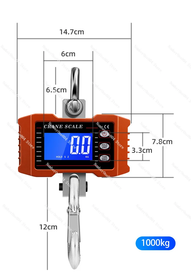 Electronic Hoist Scale 1000kg 1T Electronic Scale 1.5T Hook Driving Pounds Portable Hanging Balance Electronic Scale