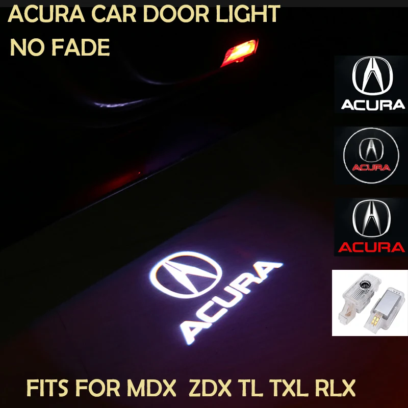 For Acura Model MDX ZDX TL TXL RLX Car Door LED Logo Projector Lamp Car Ultra-Bright Welcome Light 3D Laser Ghost Shadow Light