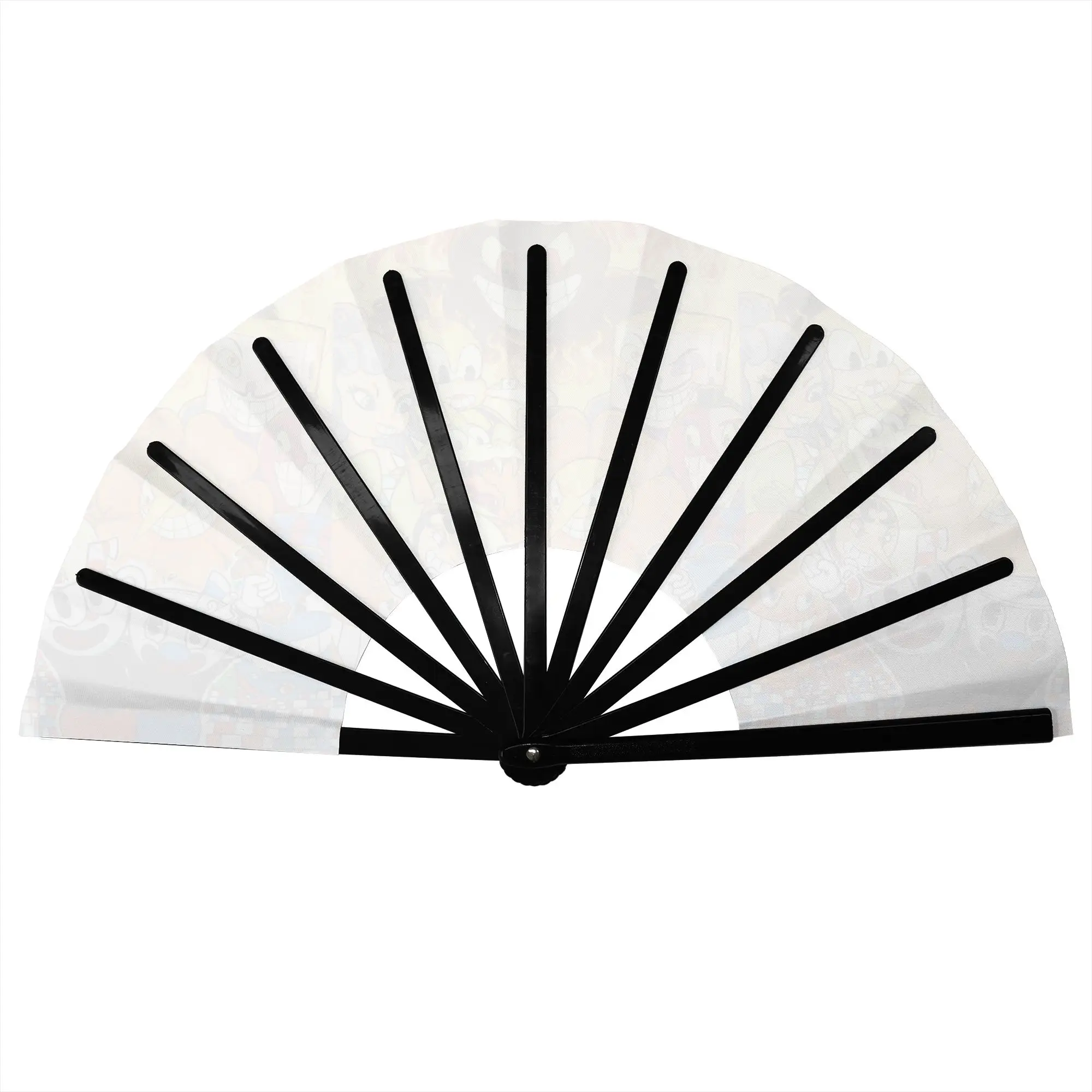 Customized Classic Animes C-Cupheades Portable Pocket Fan Comic Polyester Folding Fan Chinese Dance Handheld Cooling Fans