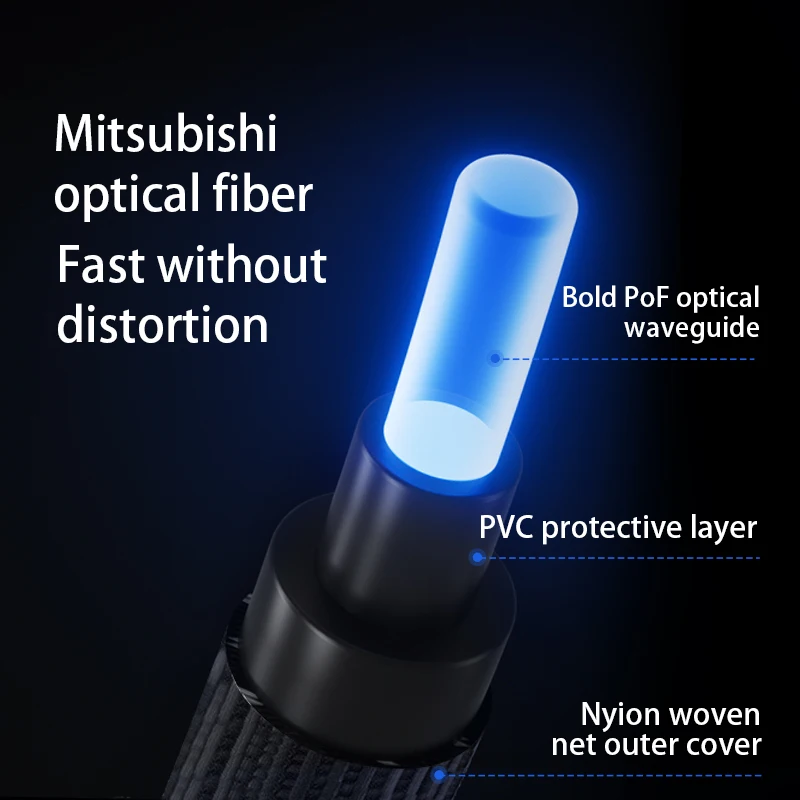 كابل صوت من الألياف الضوئية CYKO Toslink SPDIF HIFI كابل صوت رقمي لمكبرات الصوت Blu-ray Xbox 360 PS4 Soundbar TV #2