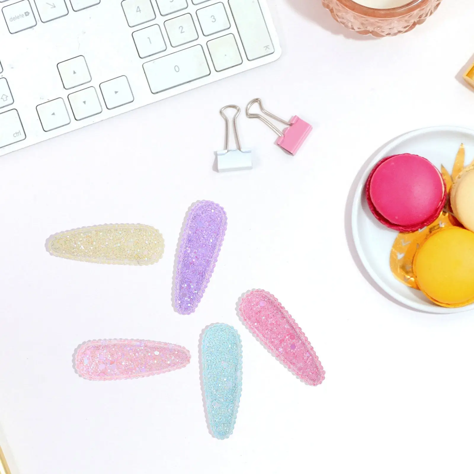 

20Pcs Rainbow Color Hair Clips Water Drop Snap Hair Accessories Hairpins Cute for Birthday Party Photo