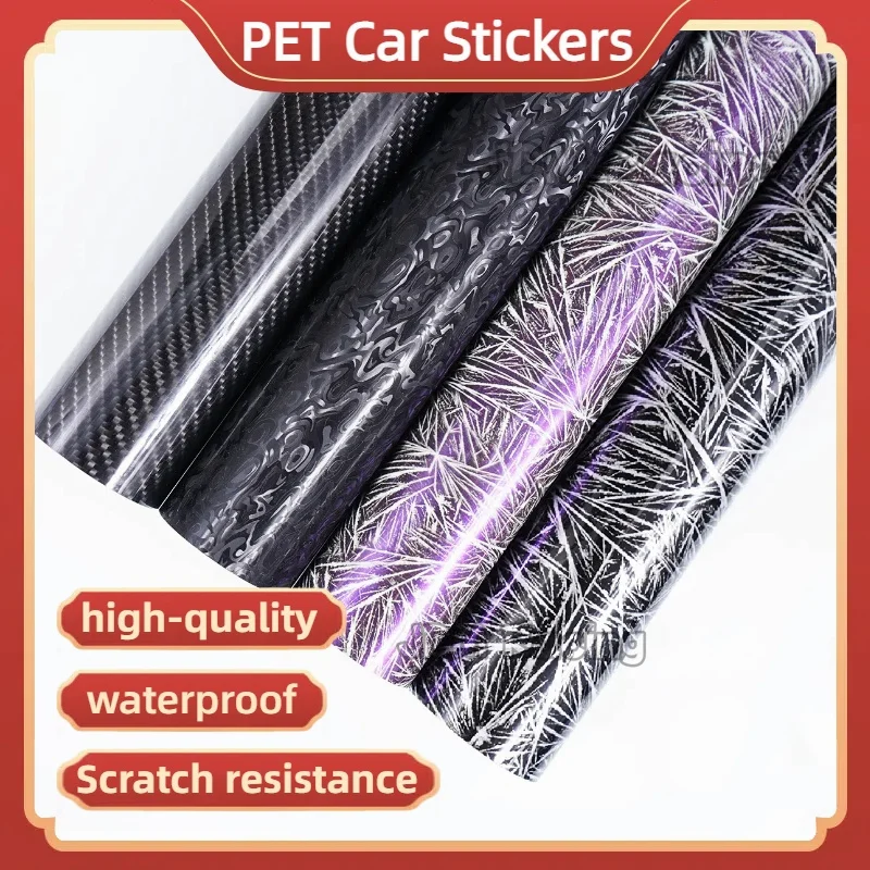 Premium PET Car Carbon Vinyl Film DIY Waterproof Car Stickers Modified Vinyl Wrap Films Color Change Film for Auto Accessories