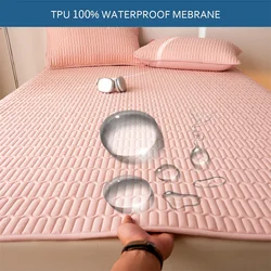 Waterproof Quilted Mattress Protector Cover Thicken Breathable Mattress Topper for Single Double Queen King Couple Size Bed Mat