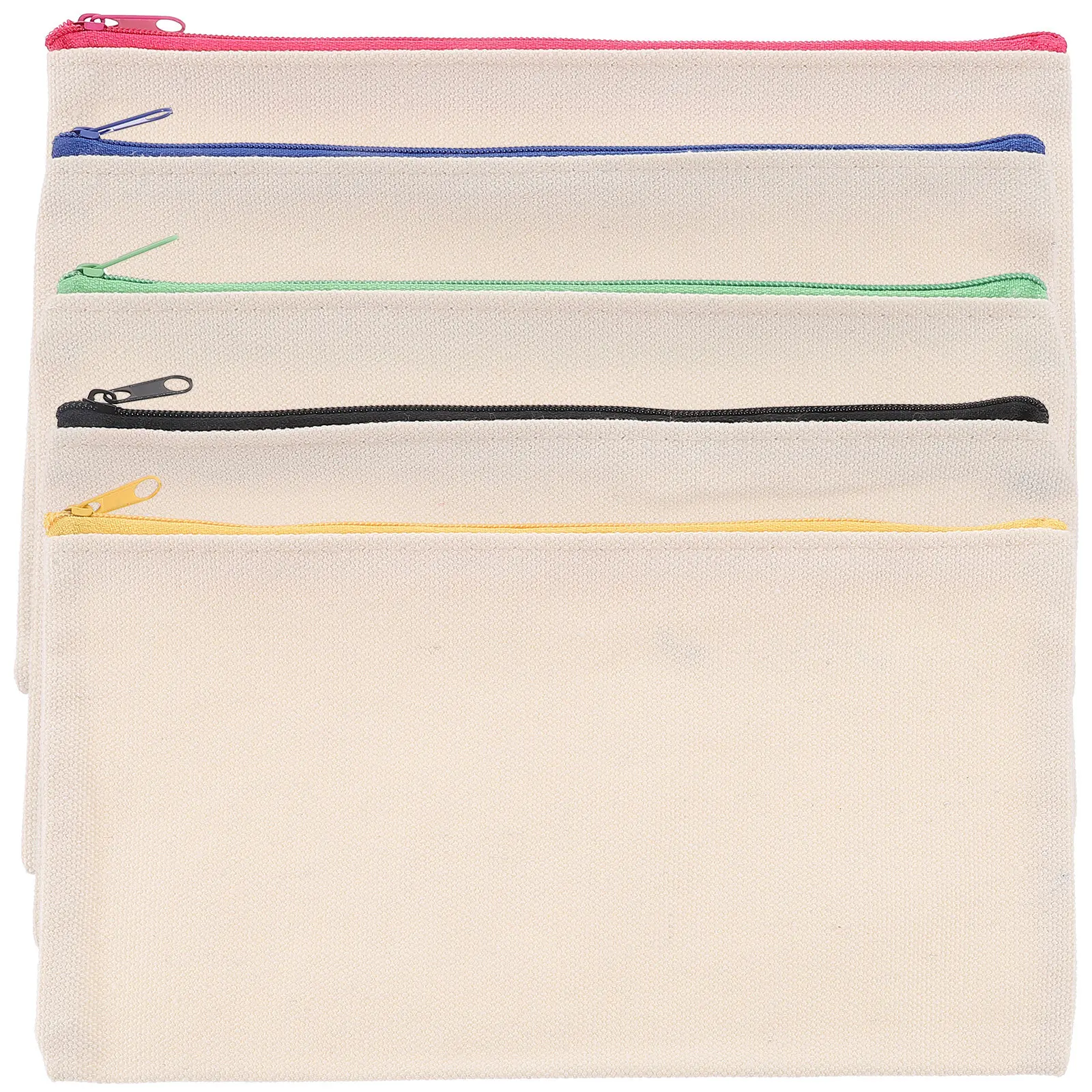 

5Pcs Blank DIY Makeup Pouch Canvas Pencil Case Graffiti Travel Bag Zipper Organizer Painting Toiletry Storage Pouch