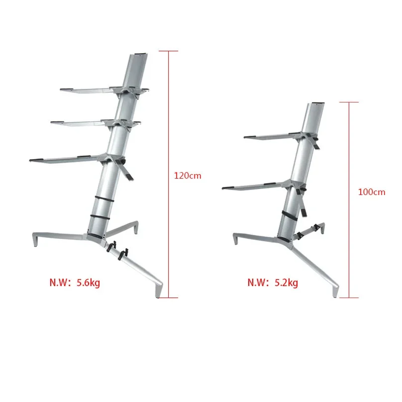 Soporte de piano electrónico de doble capa, estante universal para teclado sintetizador MIDI, estante para piano eléctrico de aleación de aluminio de doble fila