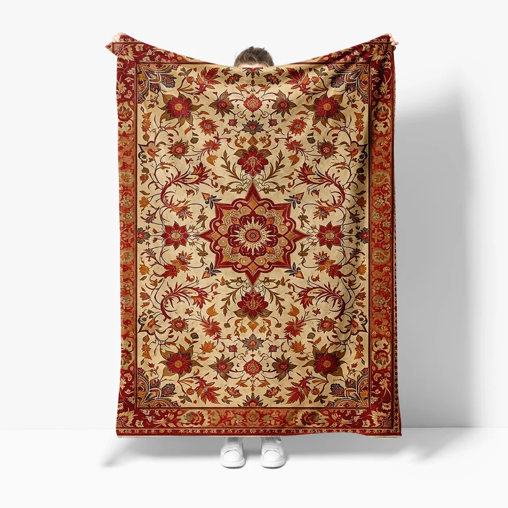 

Turkish Vintage Embroidered Kilim Rug Blanket Moroccan Style Shaggy Rug Home Decor Bed Throw Blanket