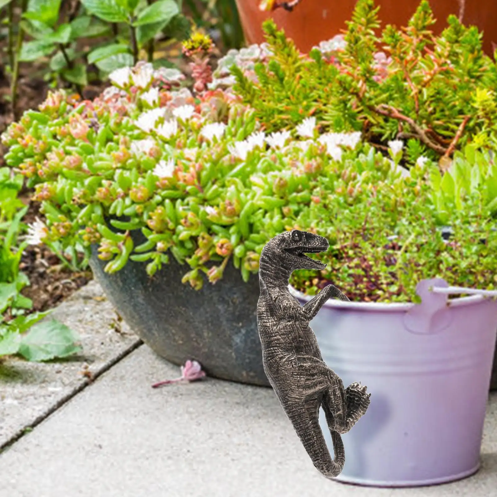 Hanging Velociraptor Statue Flower Pot Hugger for Home Office