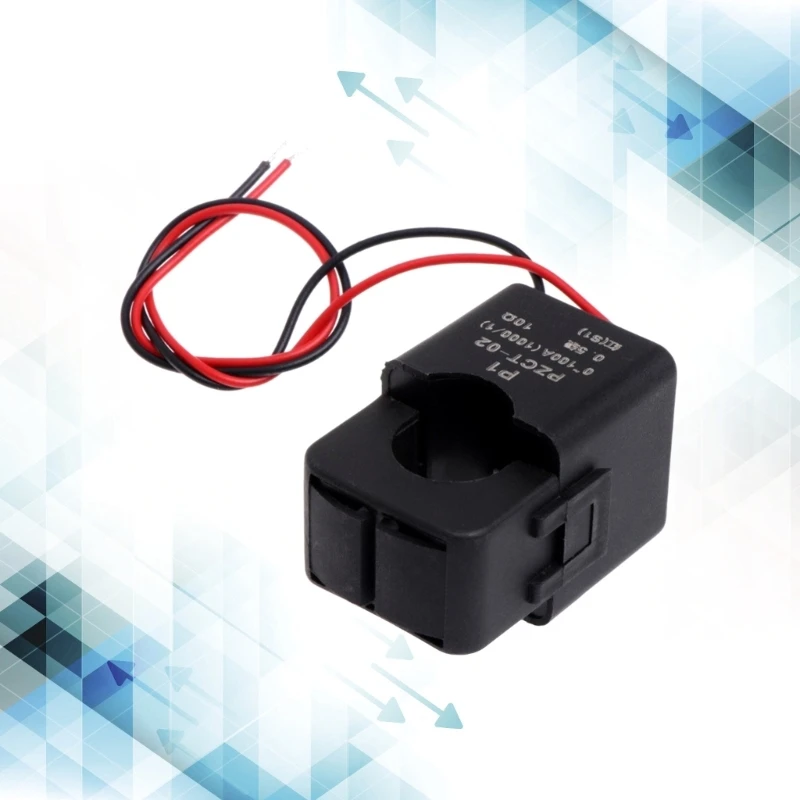 PZCT-02 Split Core Current Transformer Coil Sensor for 100A Amp Energy Meter Measuring Building Electricity Consumption