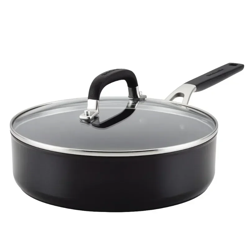 

Hard Anodized Nonstick Sauté Pan with Lid, 3-Quart