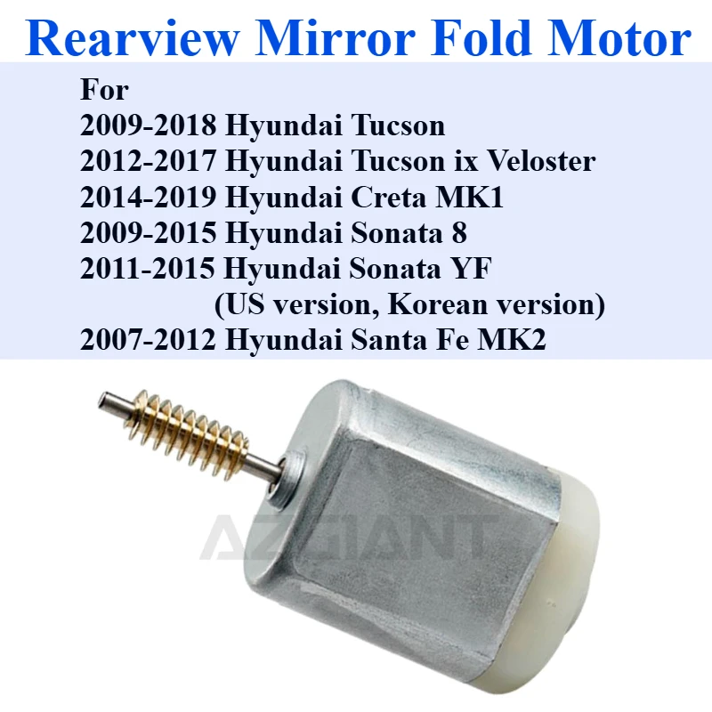 

DC Power For Hyundai Tucson ix Veloster Creta Sonata 8 YF Santa Fe Side Exterior Wing Reversing Rearview Mirrors Folding Motor
